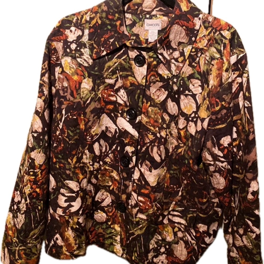 Chico’s water color jacket  Chico’s size 3